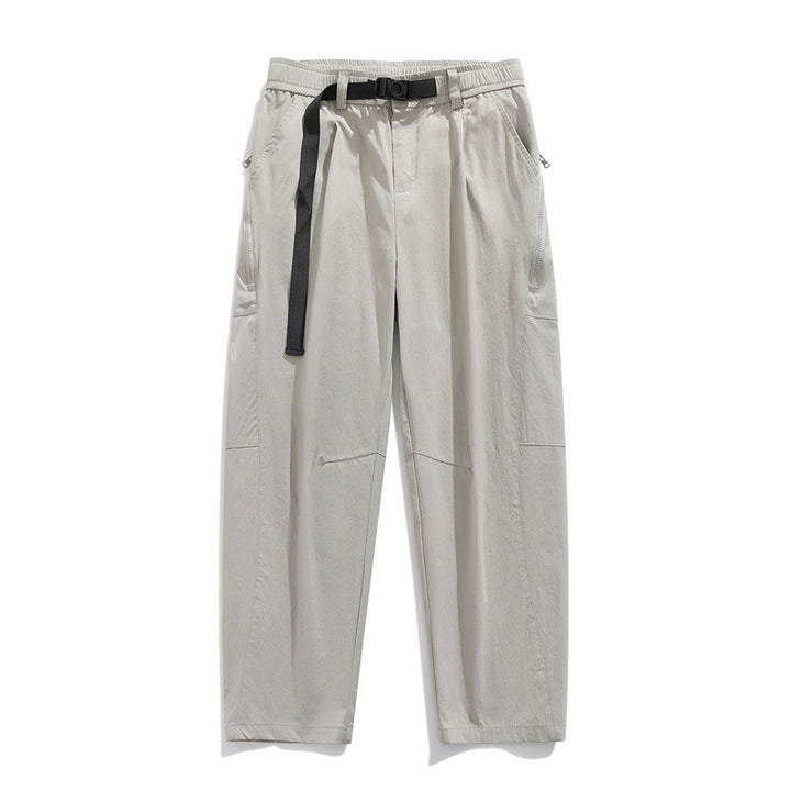 Herren Leichte Tech-Cargo-Hose mit elastischem Bund, Seitenzippern & Schnellverschluss-Gürtel Drune