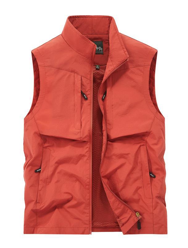 Herren Utility-Outdoorweste mit Mesh-Futter, durchgehendem Reißverschluss und Multifachtaschen Drune