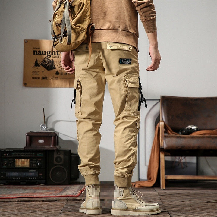 Herren Cargo-Jogginghose mit Multifunktions‑Taschen, verstellbaren Riemen & gerippten Bündchen Drune