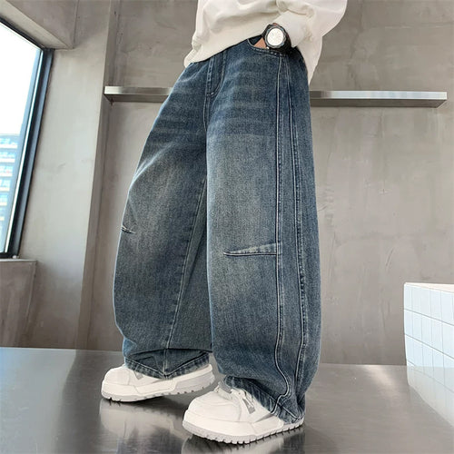Unisex weite Denim-Hose im angesagten Streetwear-Stil Drune