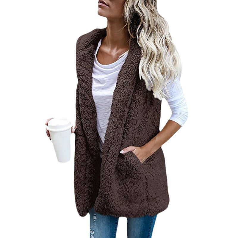 Damen Fleece Weste mit offenem Design und praktischen Taschen Drune