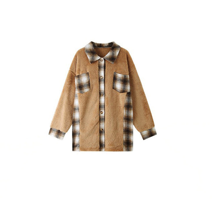 Drune | Karierter Fleece Mantel