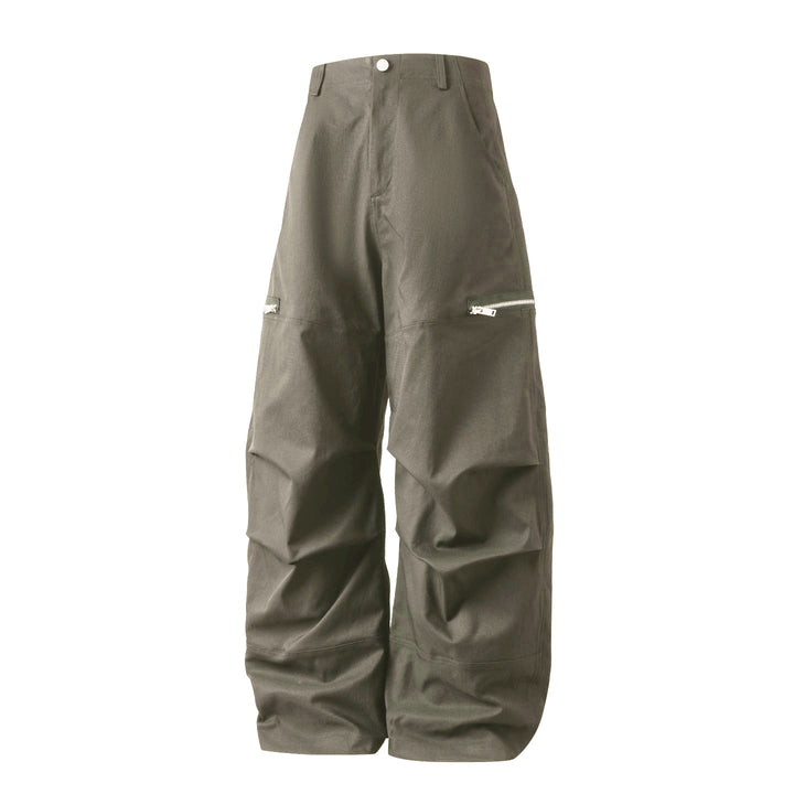 Unisex Ultraweite hochgeschnittene Ballon-Cargo-Hose mit seitlichen Reißverschlusstaschen Drune