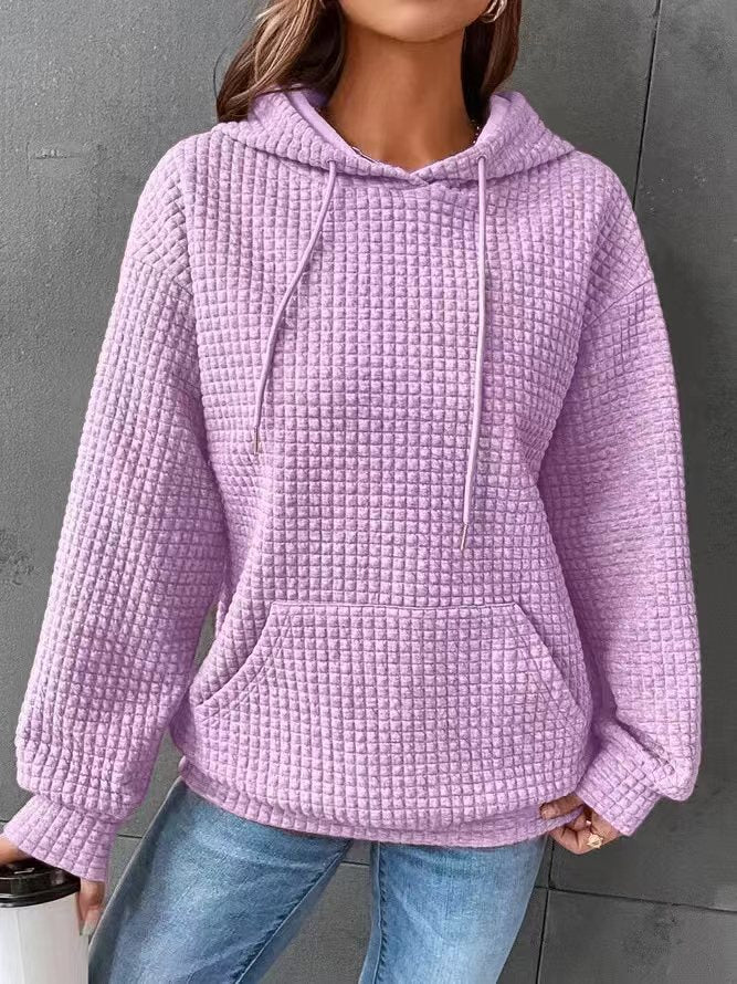 Damen luftiger Hoodie mit strukturiertem Gewebe und Kapuze Drune