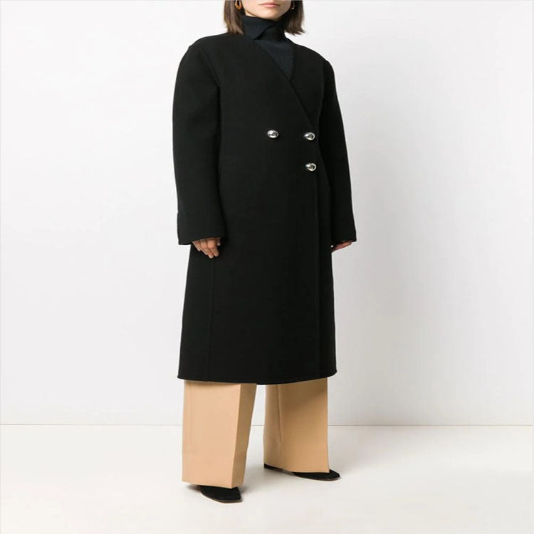Damen Einreihiger Midimantel im Clean‑Tailoring mit dezenten Metallknöpfen und taillierter Naht Drune