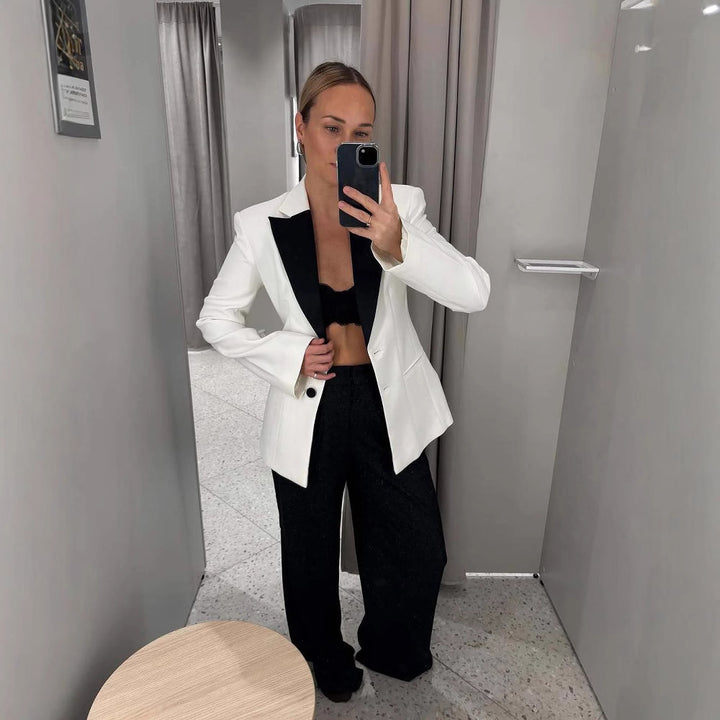 Damen Blazer mit kontrastierendem Revers Drune