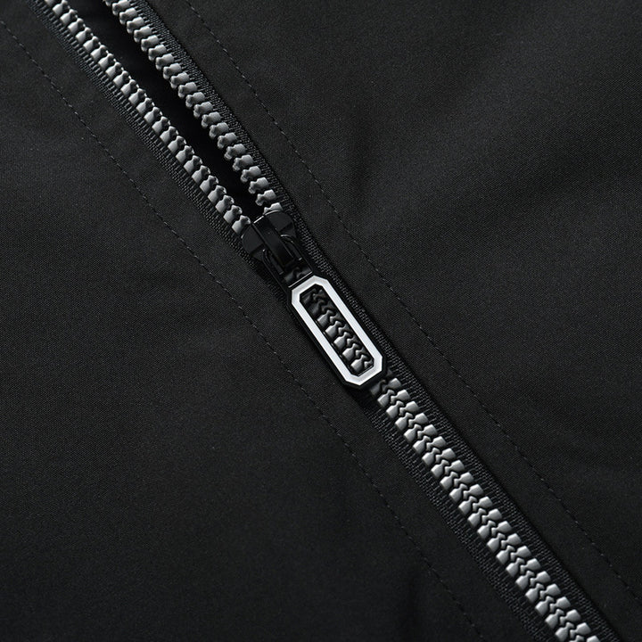 Herren Leichter Windbreaker-Blouson mit Stehkragen, Reißverschlusstaschen und gestreiften Rippbündchen Drune