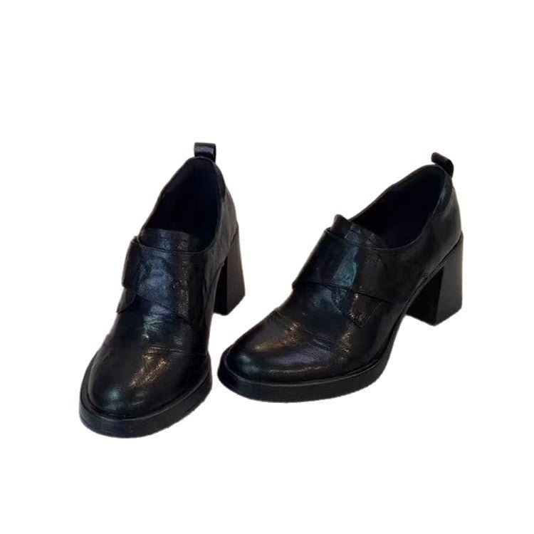 Damen Monkstrap-Loafer mit breitem Riemen und skulpturiertem Blockabsatz Drune