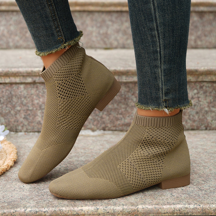Damen nan gestrickte Sock-Boots mit elastischem Schaft, gepolsterter Innensohle und rutschfester Leichtsohle Drune