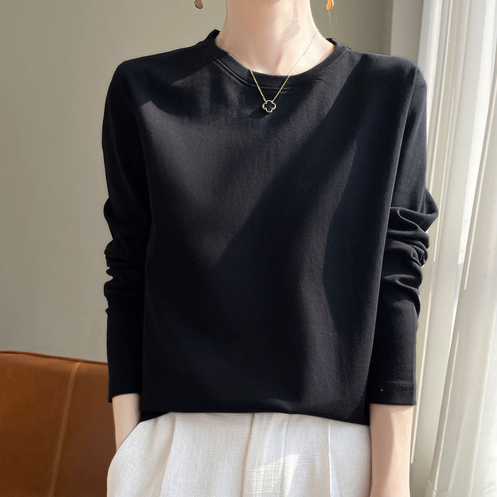 Damen Rundhals Langarmshirt Drune