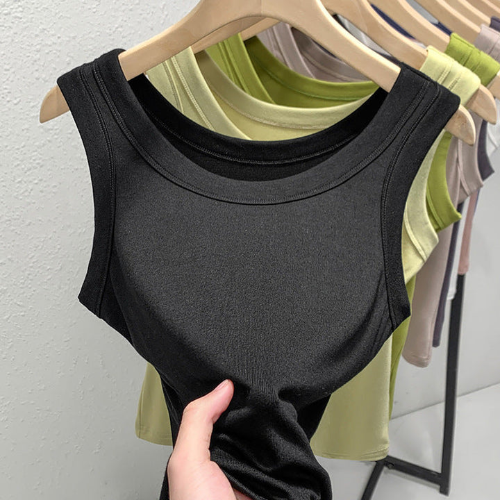 Damen Ärmelloses Basic-Top Aus Hochwertigem Material Drune