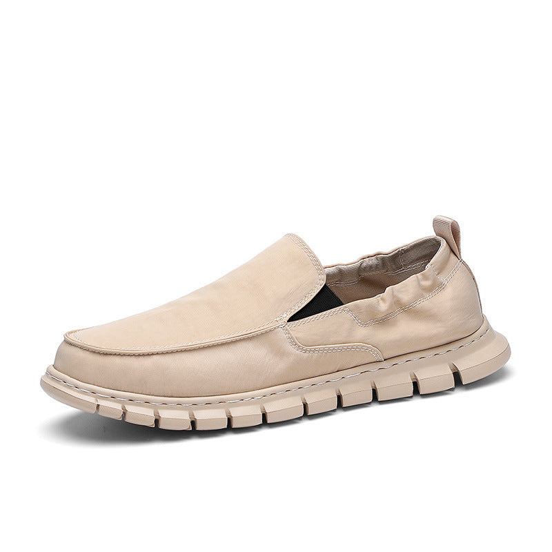 Herren Legerer Canvas-Mokassin-Slipper mit geflochtener Schnürung und gefleckter EVA-Sohle Drune