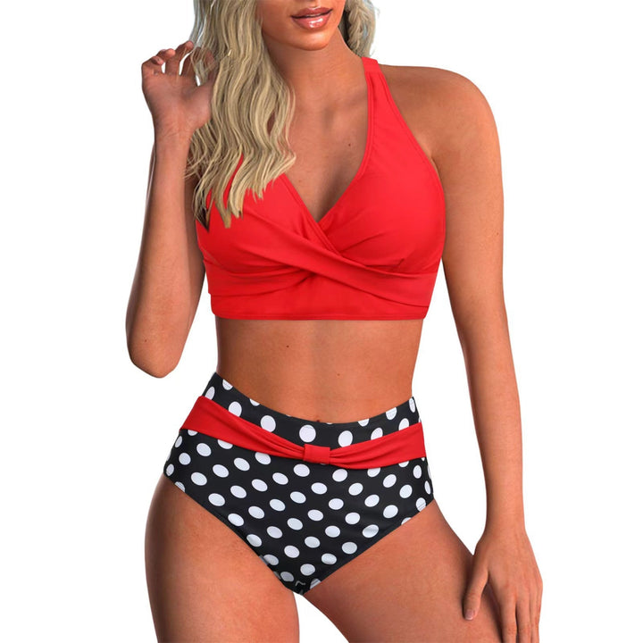 Damen Hochgeschnittener Bikini mit stilvollem Wickeldesign Drune