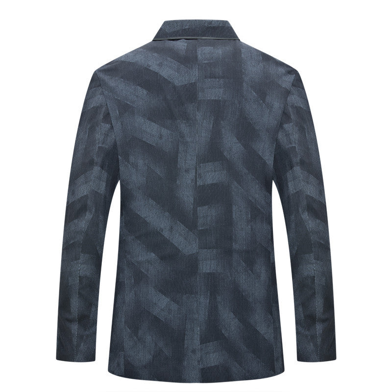 Herren Slim-Fit Einreihiges Sakko mit dezentem Jacquard-Logoallover und ungefütterter Konstruktion Drune