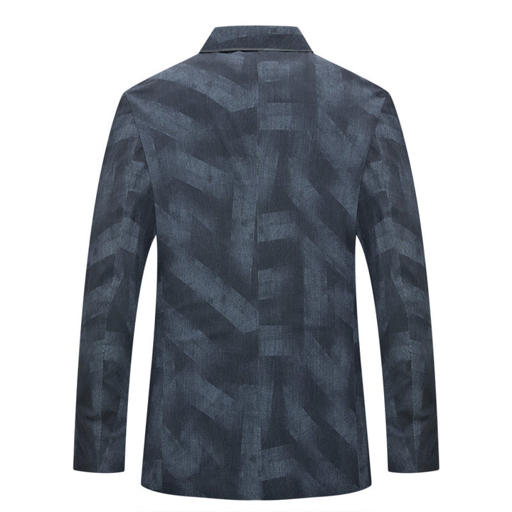 Herren Slim-Fit Einreihiges Sakko mit dezentem Jacquard-Logoallover und ungefütterter Konstruktion Drune