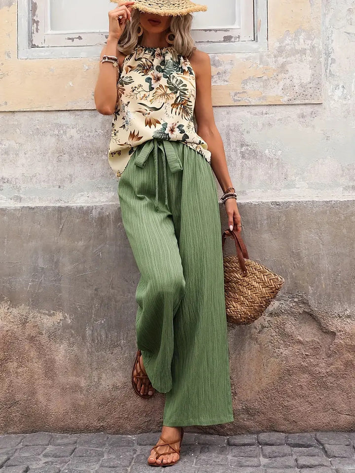 Damen Stylishes Sommer-Outfit mit weitem Hosenrock Drune
