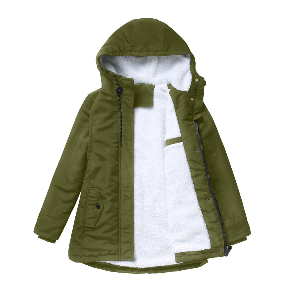 Damen nan gefütterte Winterparka mit Teddyfleece Innenfutter und Kapuze Drune