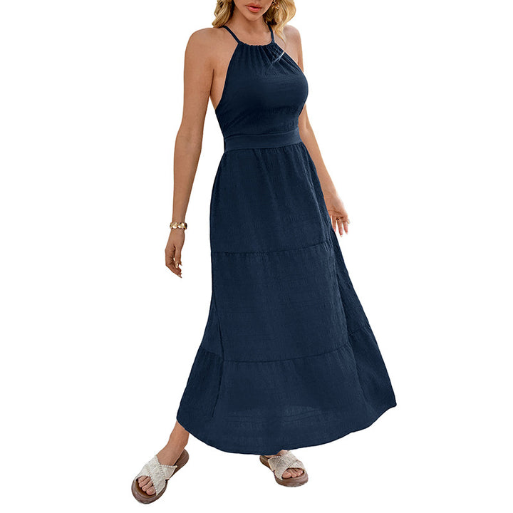 Damen Maxikleid mit Spaghettiträgern und voluminösem Rock Drune