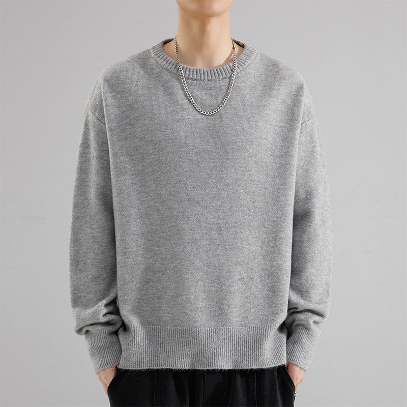 Herren Oversize Rundhalspullover aus weichem Feinstrick Drune