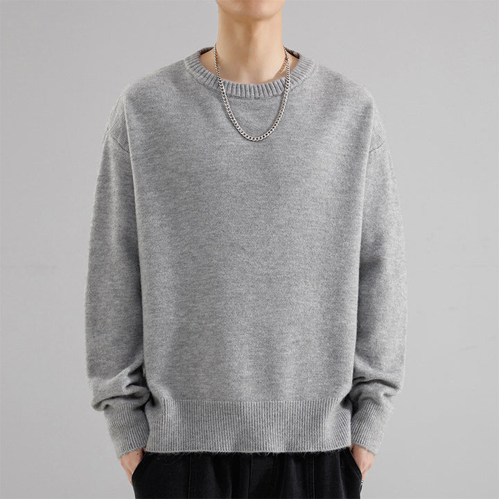 Herren Oversize Rundhalspullover aus weichem Feinstrick Drune