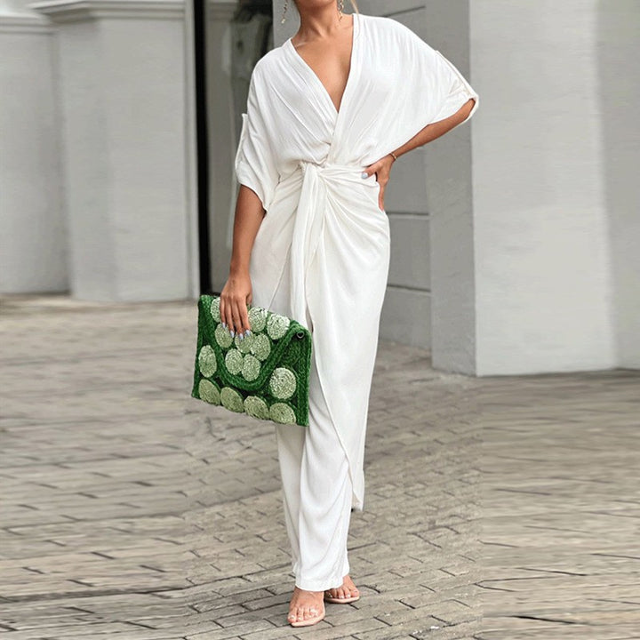 Damen Eleganter Wickel-Jumpsuit mit lässigem Design und Taillierung Drune