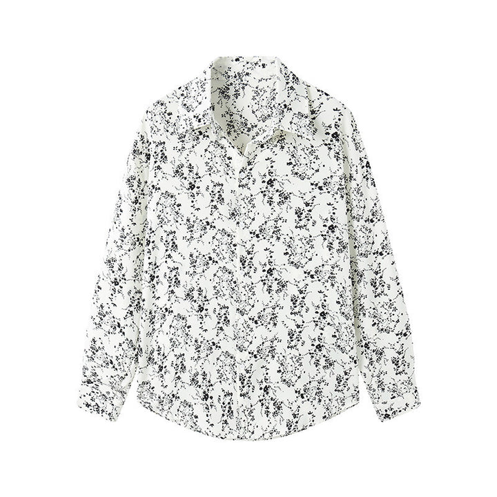 Damen Langärmliges Hemd mit floralem Allover-Print und klassischem Kragen Drune