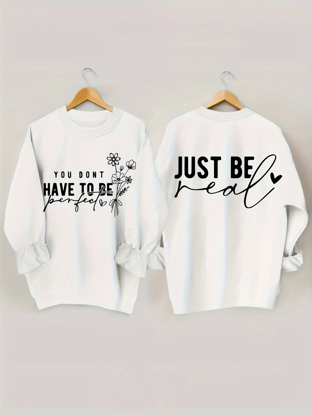 Damen lässiger Pullover mit inspirierenden Botschaften Drune