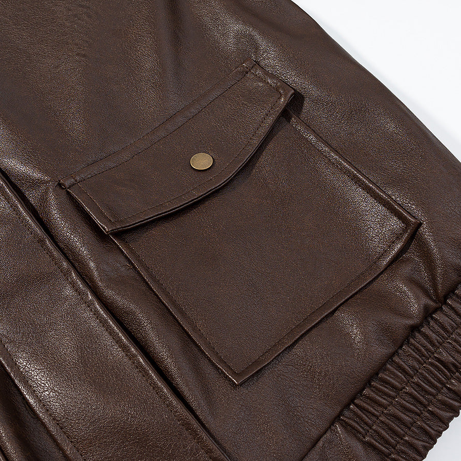 Damen Kunstlederjacke mit praktischen Seitentaschen Drune