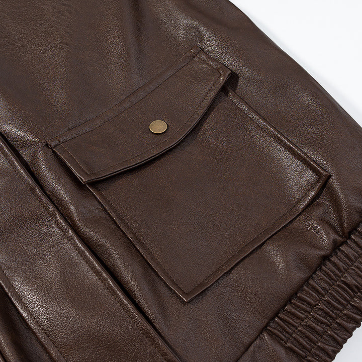Damen Kunstlederjacke mit praktischen Seitentaschen Drune