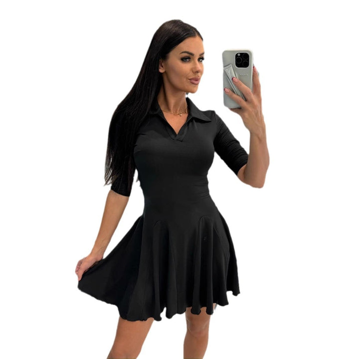 Damen Poloshirt-Kleid mit schwingendem Rock und tailliertem Schnitt Drune