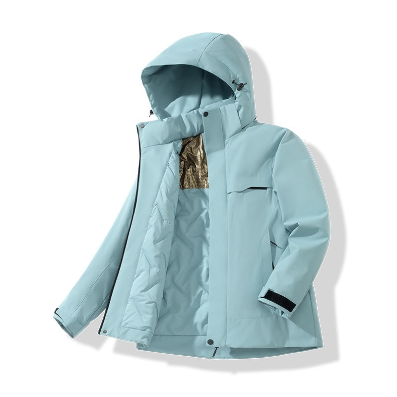 Herren Wasserabweisende Thermo-Parka mit Kapuze, gesteppter Innenseite & verdecktem Reißverschluss Drune