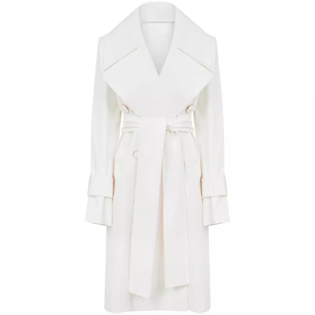 Damen Trenchcoat mit weitem Revers und Taillengürtel Drune