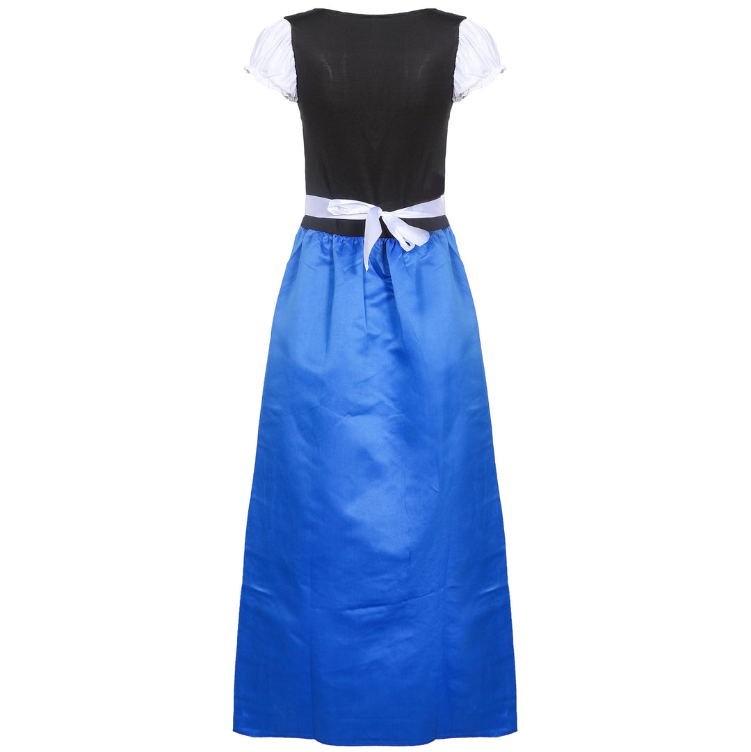 Damen nan traditionelles Dirndlkleid mit geschnürtem Mieder und langer Trachtenschürze Drune