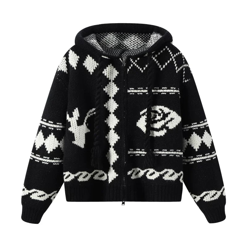 Gestrickte Strickjacke im Lazy-Stil Drune