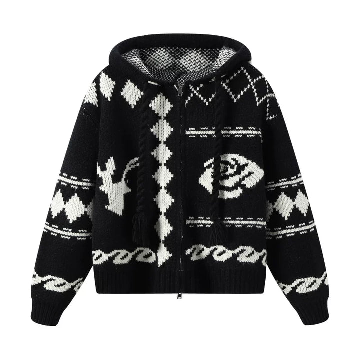 Gestrickte Strickjacke im Lazy-Stil Drune