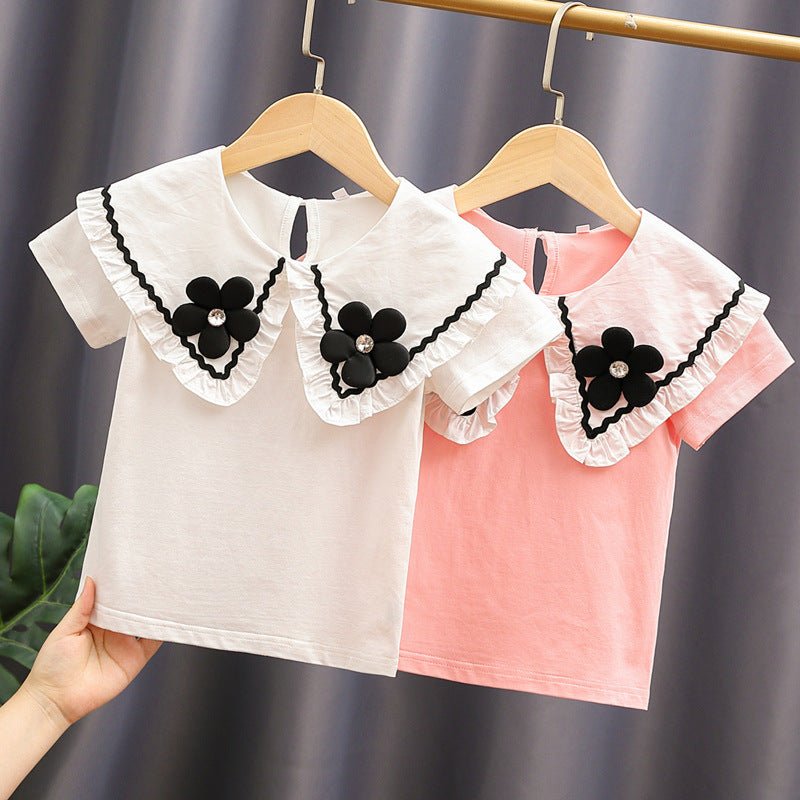 Damen elegante und verspielte Bluse mit Volantkragen Drune