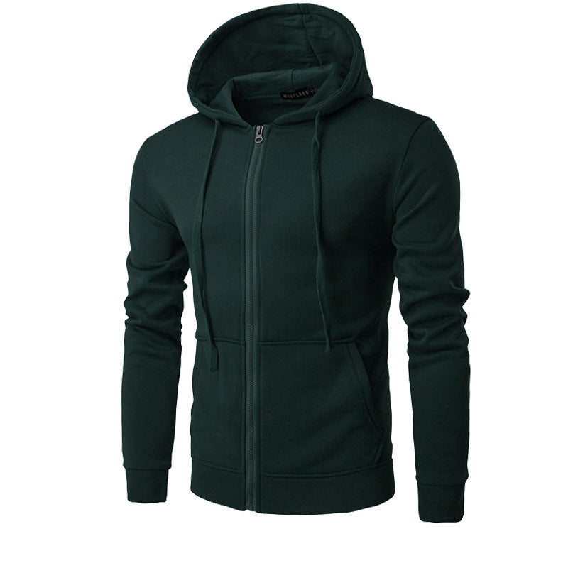 Herren nan schmal geschnittene Zip-Hoodie Jacke mit weichem Fleece-Innenfutter und Kängurutaschen Drune