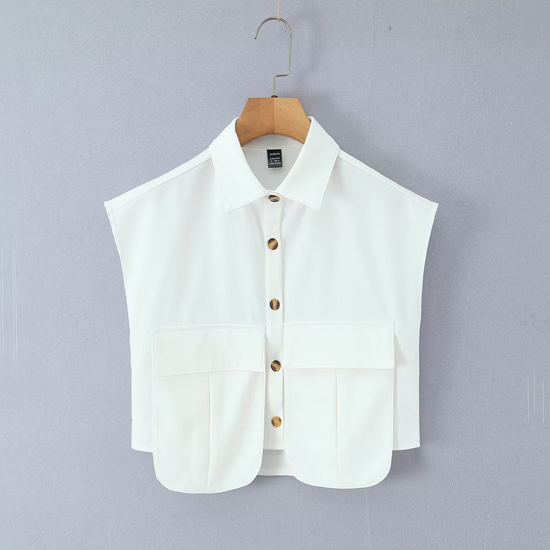 Damen Cropped Bluse mit asymmetrischem Rock Drune