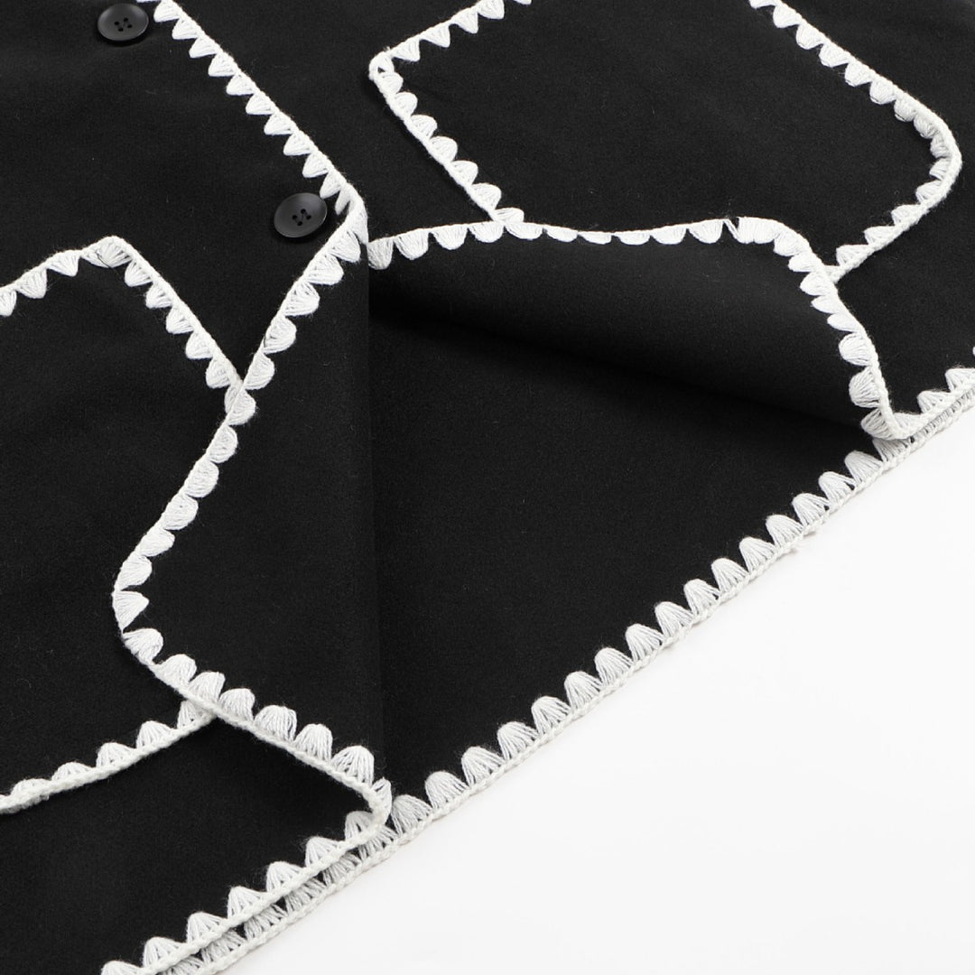 Damen Elegant geschnittene Blazerjacke mit kontrastierenden Details und weit geschnittenen Hosen Drune