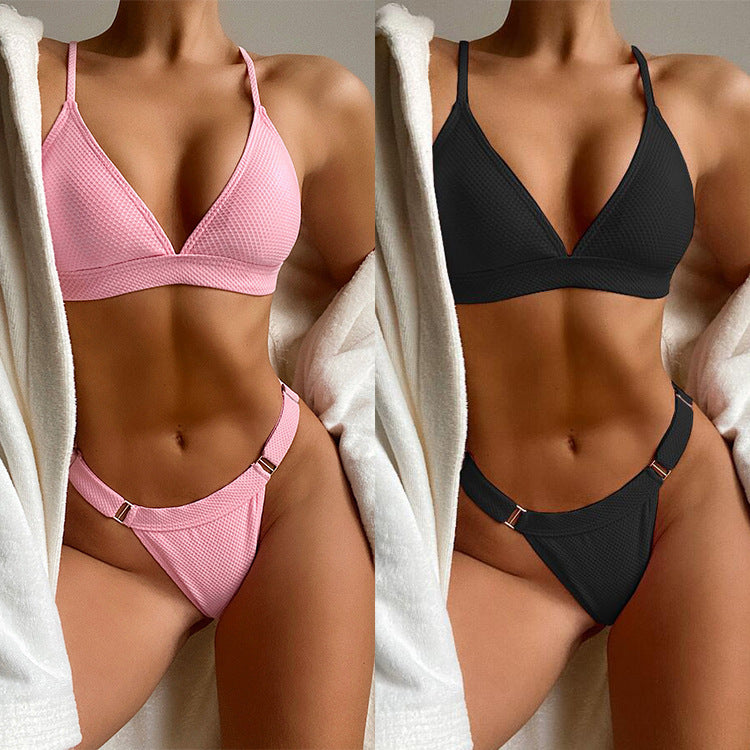 Damen Triangel-Bikini mit elastischen Trägern und verstellbarem Hosenbund Drune