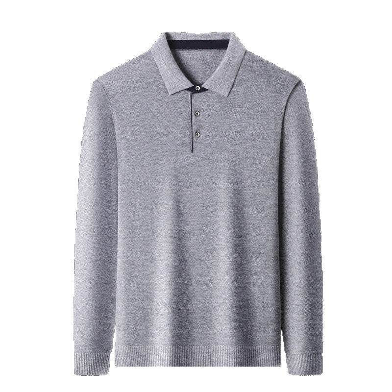 Herren Langarm-Polohemd mit strukturiertem Design und eleganter Passform Drune