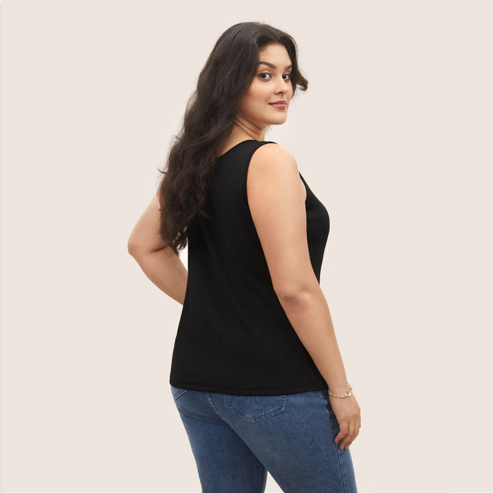 Damen ärmelloses Tanktop mit schwungvollem V-Ausschnitt Drune