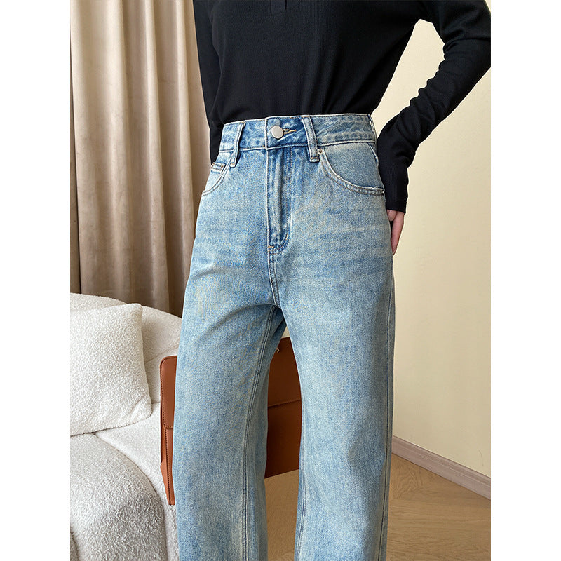 Damen lässiges Langarmshirt mit modischem Knopfdetail und langem Schnitt Drune