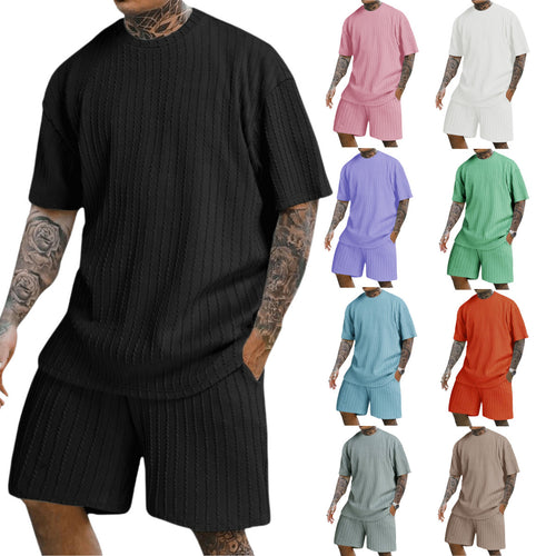 Herren strukturiertes Strick Freizeit Set Drune