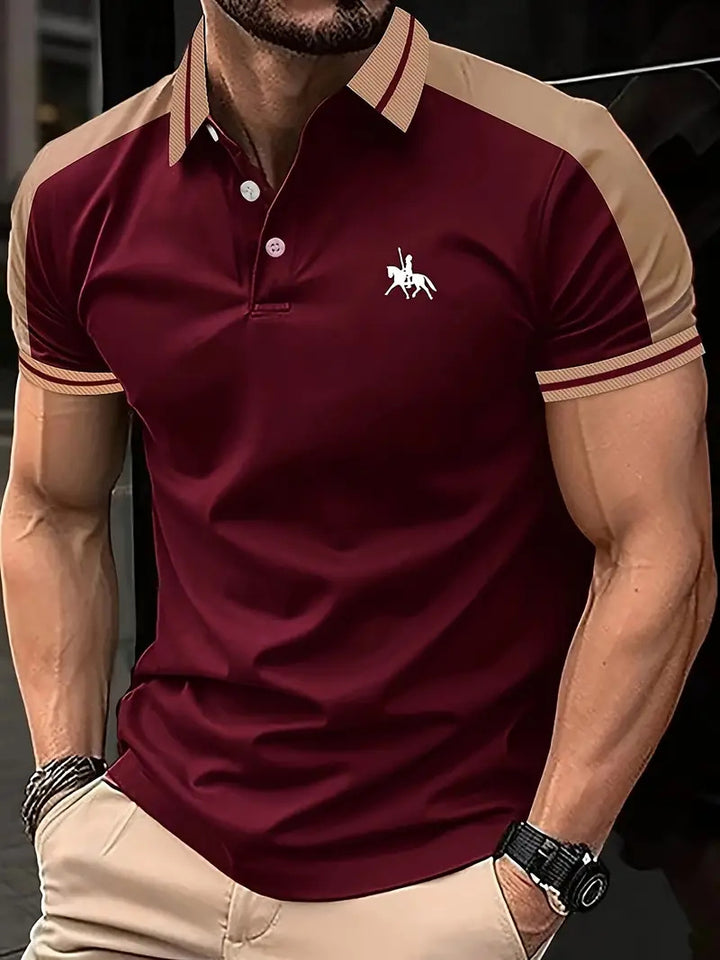 Herren Stilvolles Kontrastkragen Performance Polo Drune