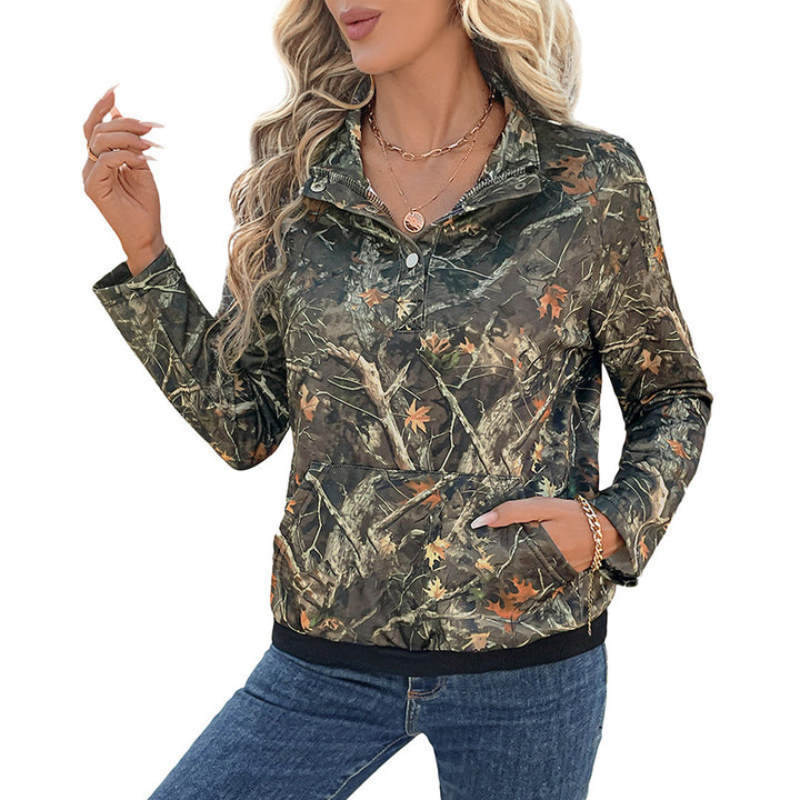 Damen Sportliche Fleecejacke im Camouflage-Design Drune