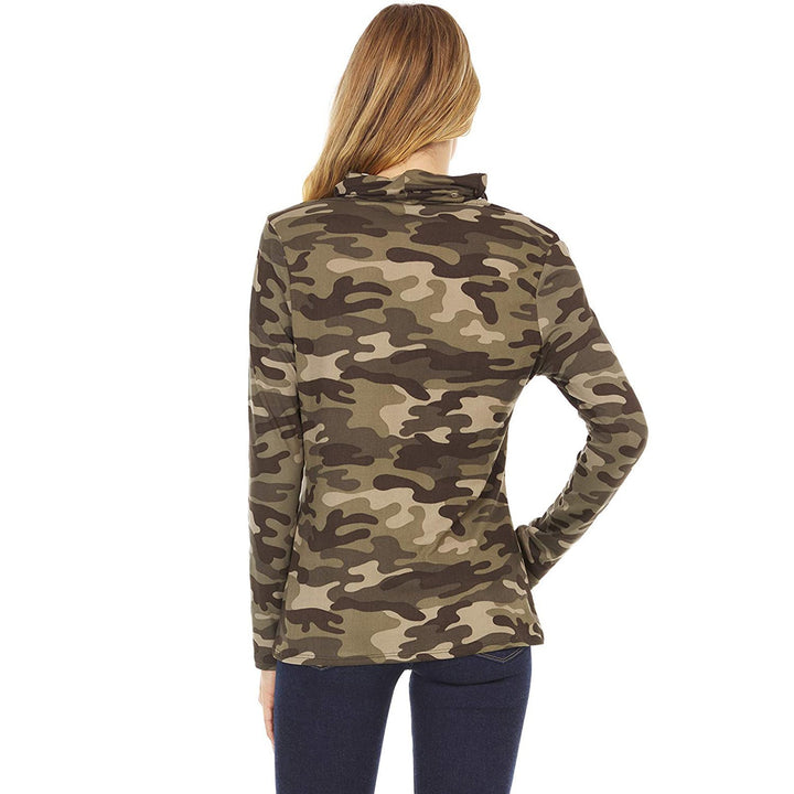 Damen Camouflage-Jersey-Longsleeve mit integriertem Schlauchkragen Drune