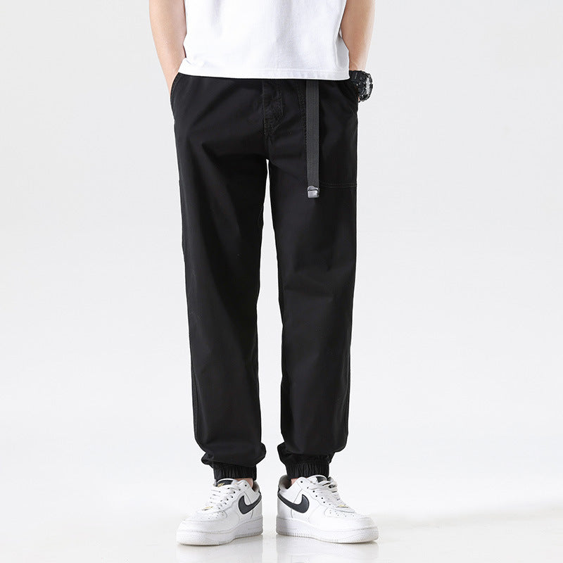 Herren Cargojoggerhose aus Baumwoll-Twill mit Tunnelzugbund und geripptem Knöchelabschluss Drune