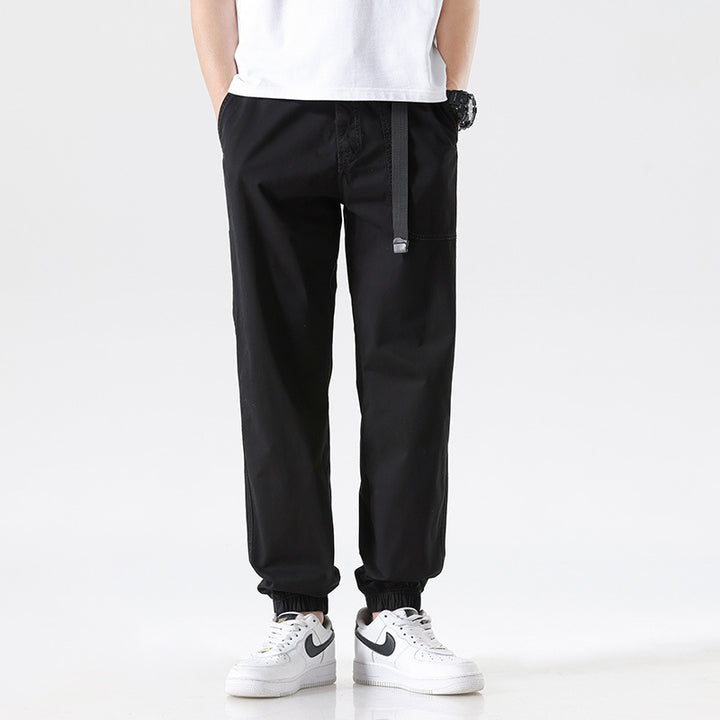 Herren Cargojoggerhose aus Baumwoll-Twill mit Tunnelzugbund und geripptem Knöchelabschluss Drune