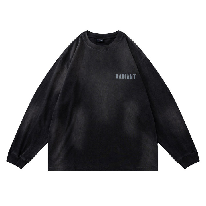 Unisex Oversize-Sweatshirt mit pigmentierter Waschung und dezentem Brustprint Drune